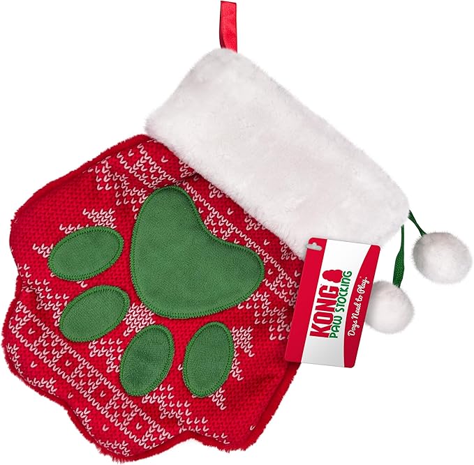 KONG Paw Christmas Stocking for Dogs and Cats - Large
