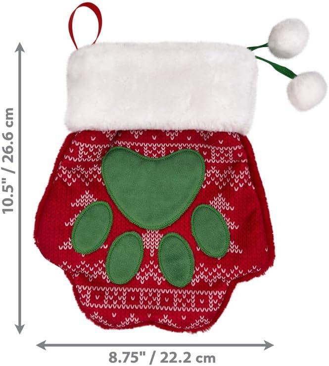 KONG Paw Christmas Stocking for Dogs and Cats - Large