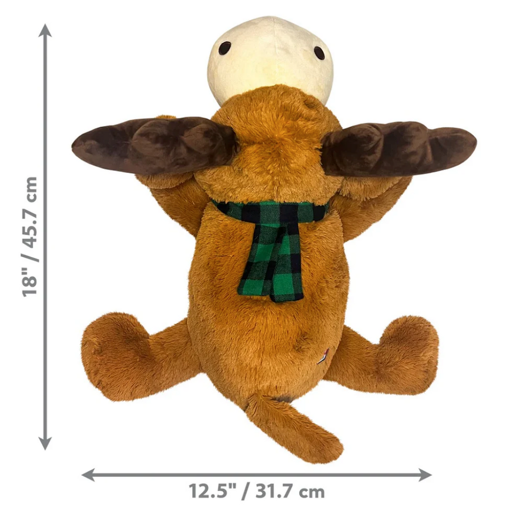 KONG Holiday Cozie Marvin Moose Jumbo Dog Squeaky Toy - XL 18" x 12.5"