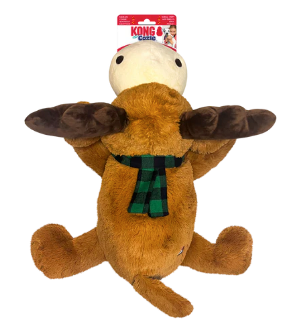 KONG Holiday Cozie Marvin Moose Jumbo Dog Squeaky Toy - XL 18" x 12.5"