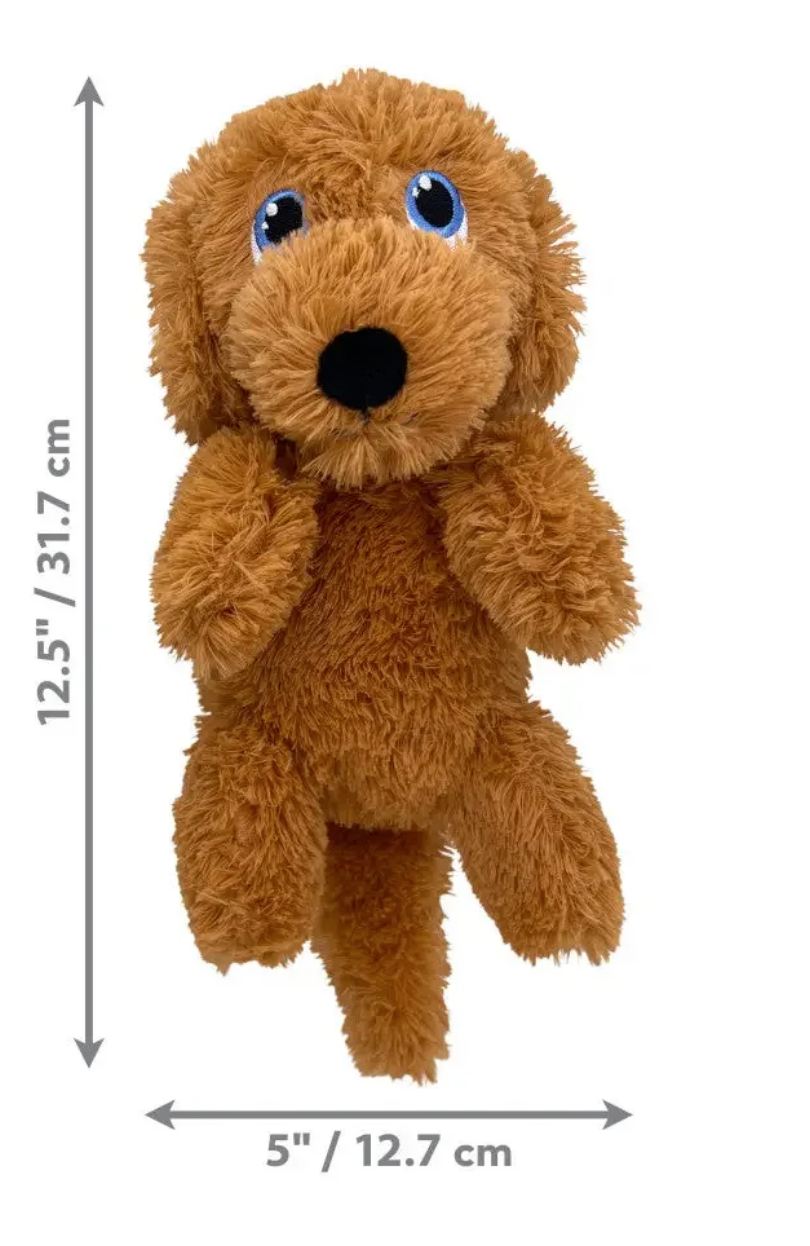 KONG Comfort Pups Goldie Super Plush Crinkly Floppy Squeaky Dog Toy - Medium 12.5"