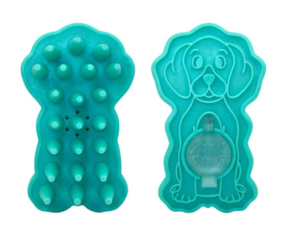 KONG ZoomGroom Bubbles 4" Dog Brush Soap Dispenser - Large - Aqua