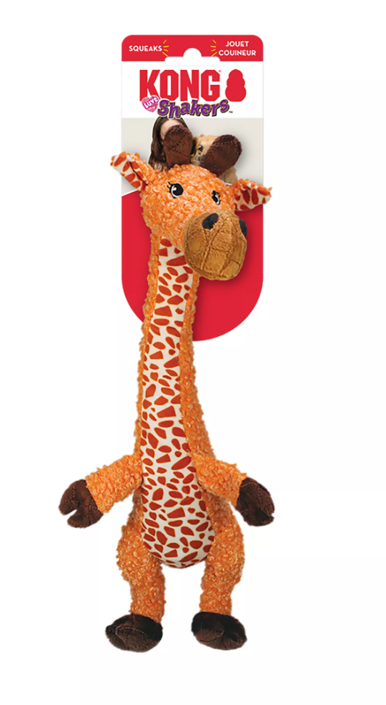 KONG Shakers Luvs Giraffe Extra Long Squeaky Shaker Dog Toy (CHOOSE SIZE)