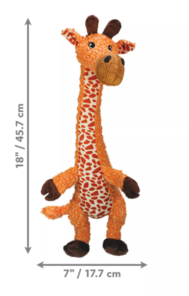 KONG Shakers Luvs Giraffe Extra Long Squeaky Shaker Dog Toy (CHOOSE SIZE)