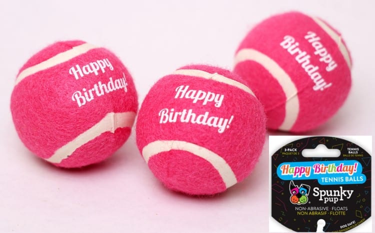 SPUNKY PUP HAPPY BIRTHDAY TENNIS BALLS (3 BALLS PACK)