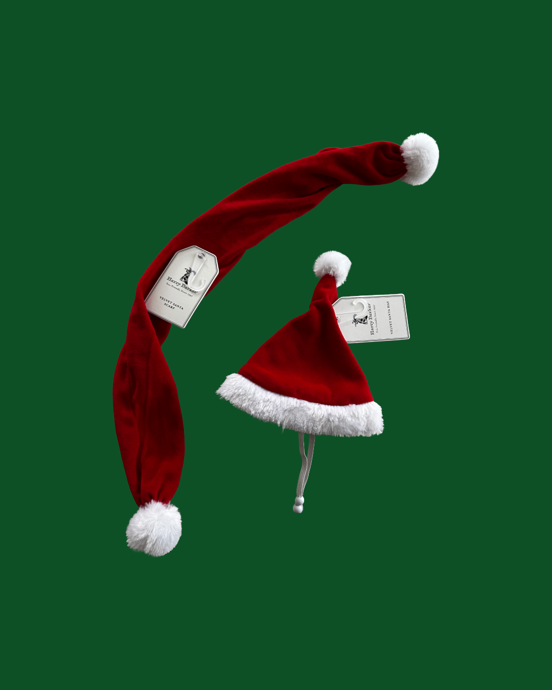 2pc Harry Barker Christmas Soft Red Velour Scarf and Hat (Choose Size)