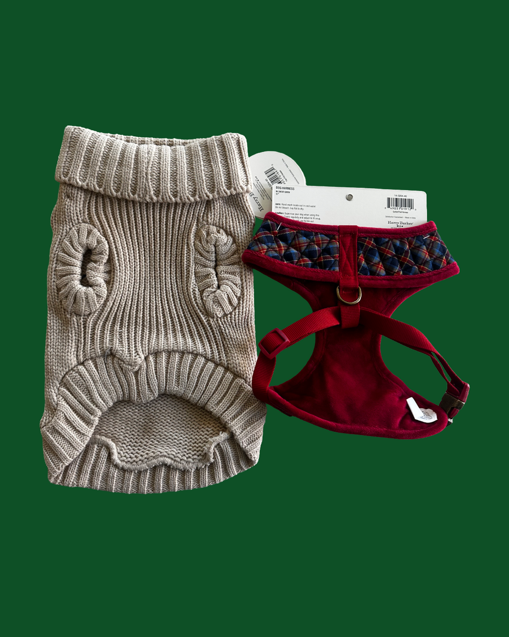 Harry Barker Paw Sprint Sweater + Quilted Harness Set - Medium