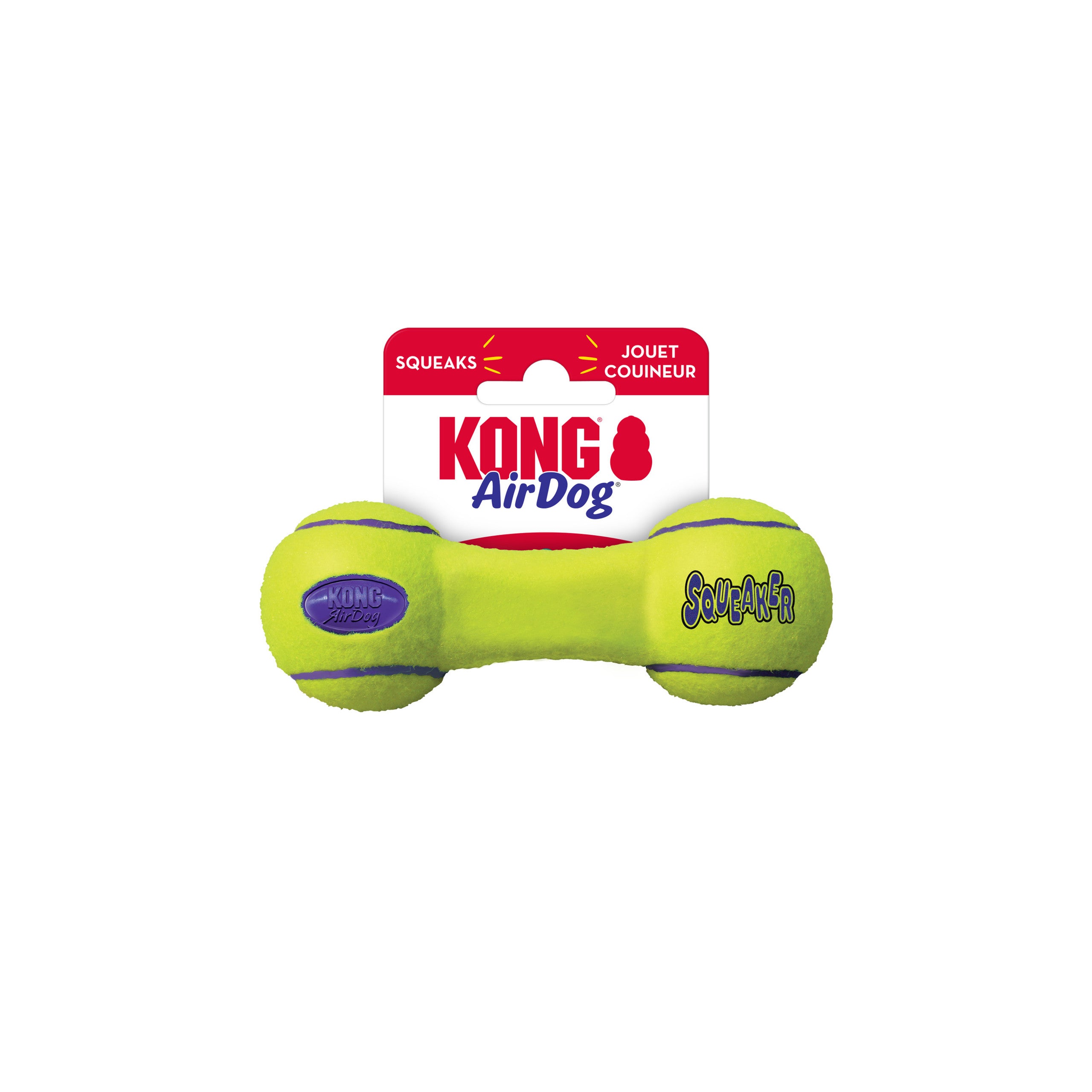 KONG AirDog Squeaker Dumbbell Squeaky Fetch Dog Toy  - Large 9.25" x 3.5"
