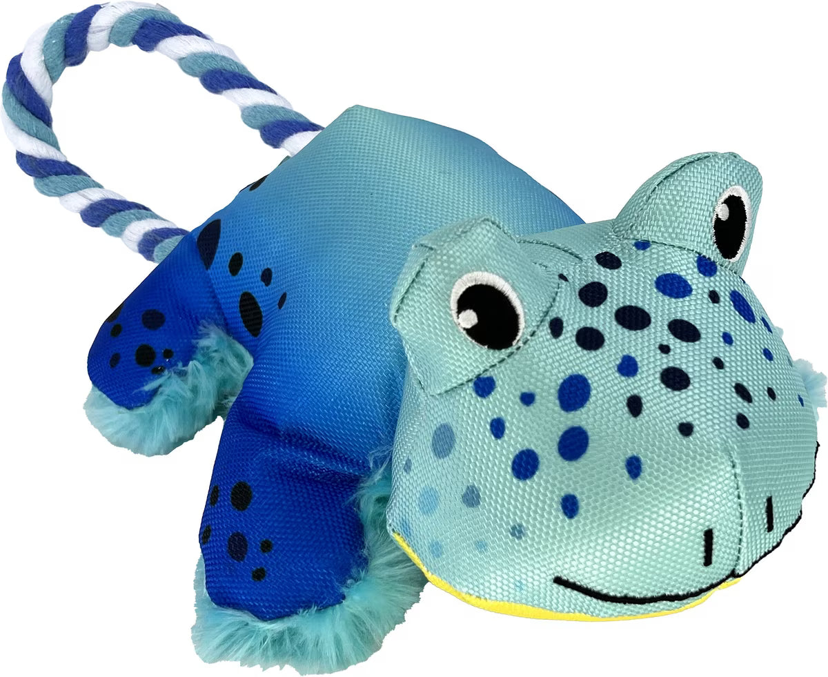 KONG Cozie Tuggz Frog Squeaky Crackling Durable Dog Toy - Medium/Large 13.5"