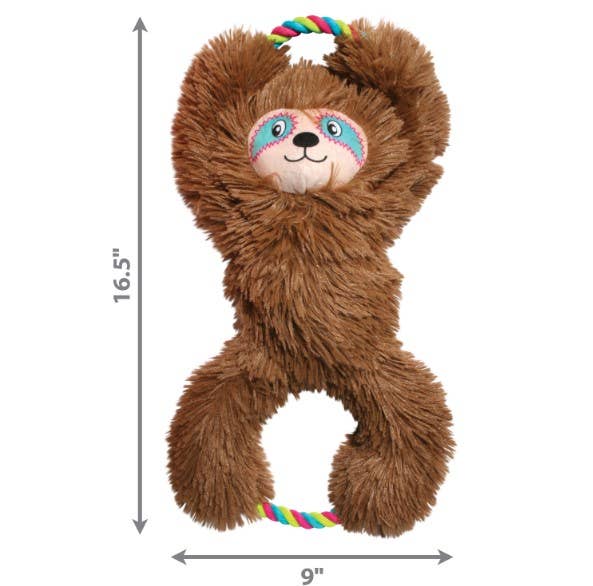 KONG Tuggz Sloth Oversized Plushy Crinkly Squeaky Dog Toy - XL 16.5"