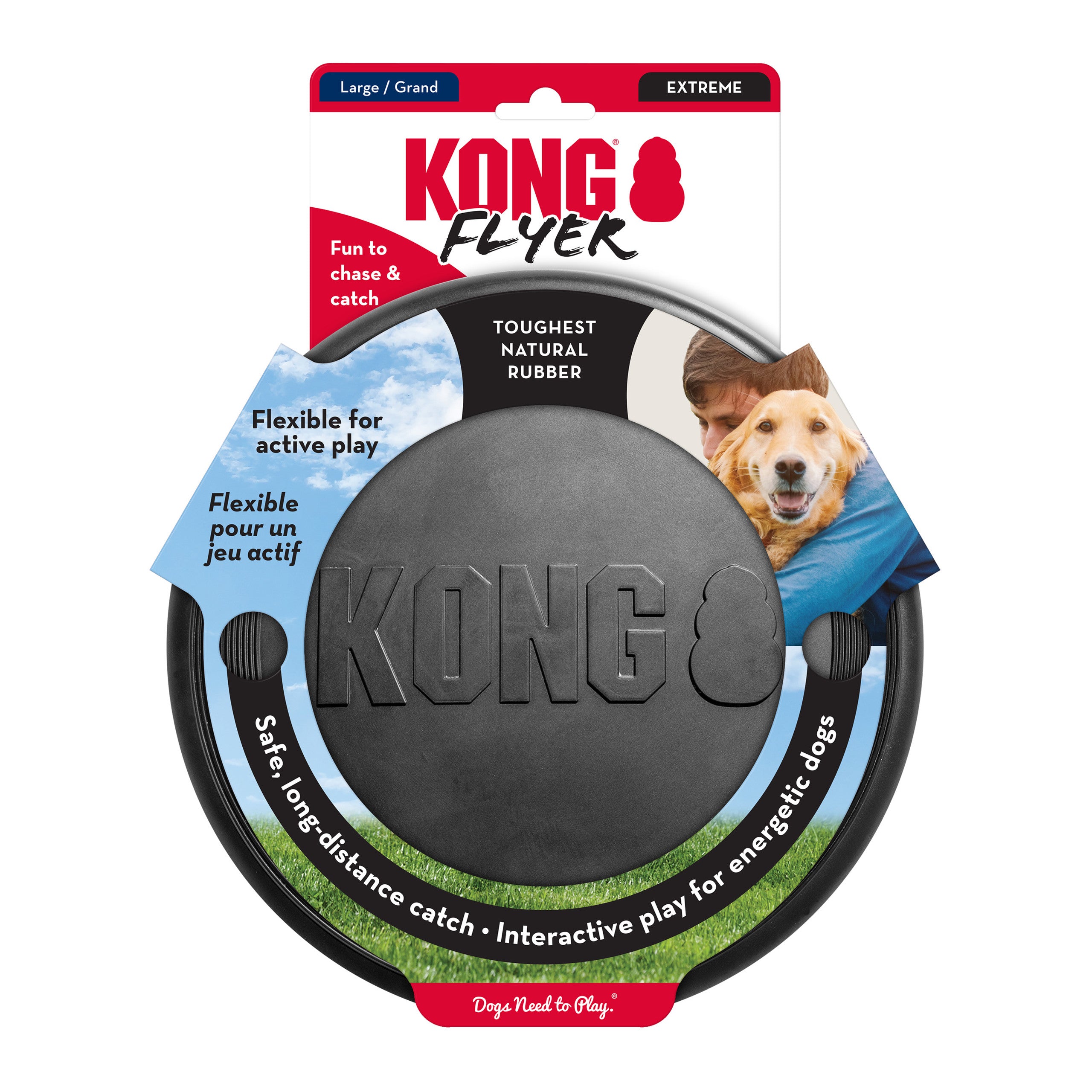 KONG® Extreme Flyer Durable Dog Toy - Black, Large 10"