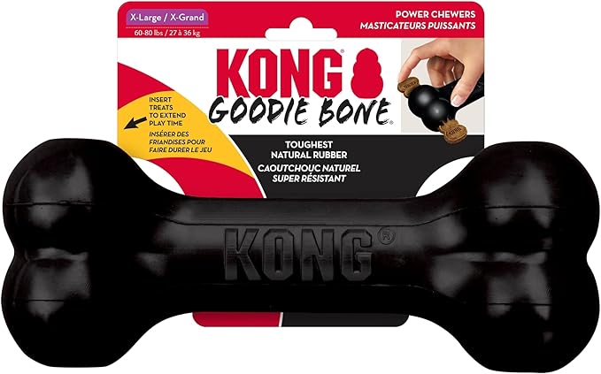 KONG - Natural Rubber Extreme Goodie Bone - Black