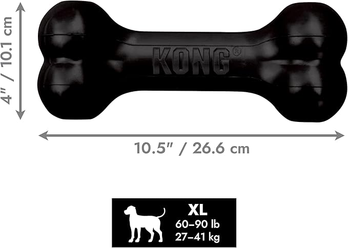 KONG - Natural Rubber Extreme Goodie Bone - Black