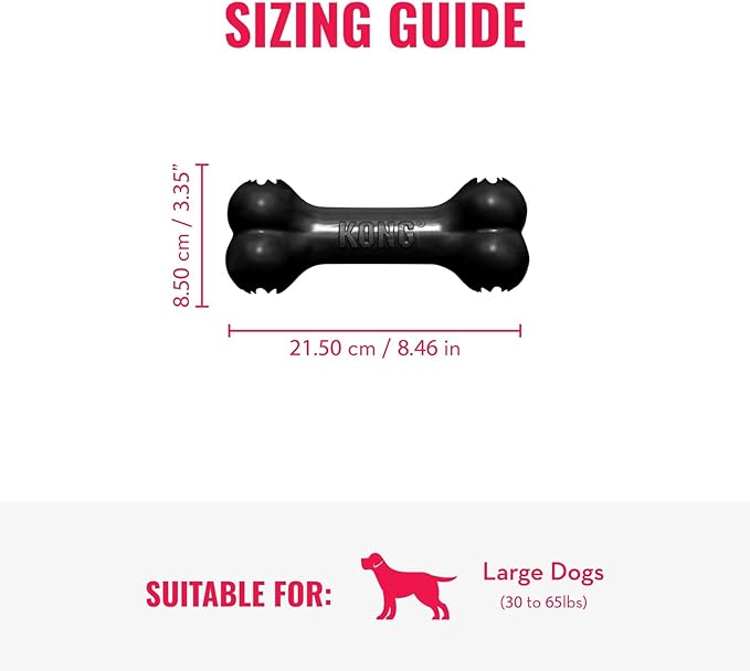KONG - Natural Rubber Extreme Goodie Bone - Black