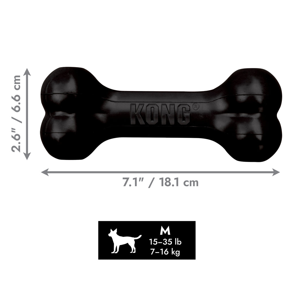 KONG - Natural Rubber Extreme Goodie Bone - Black