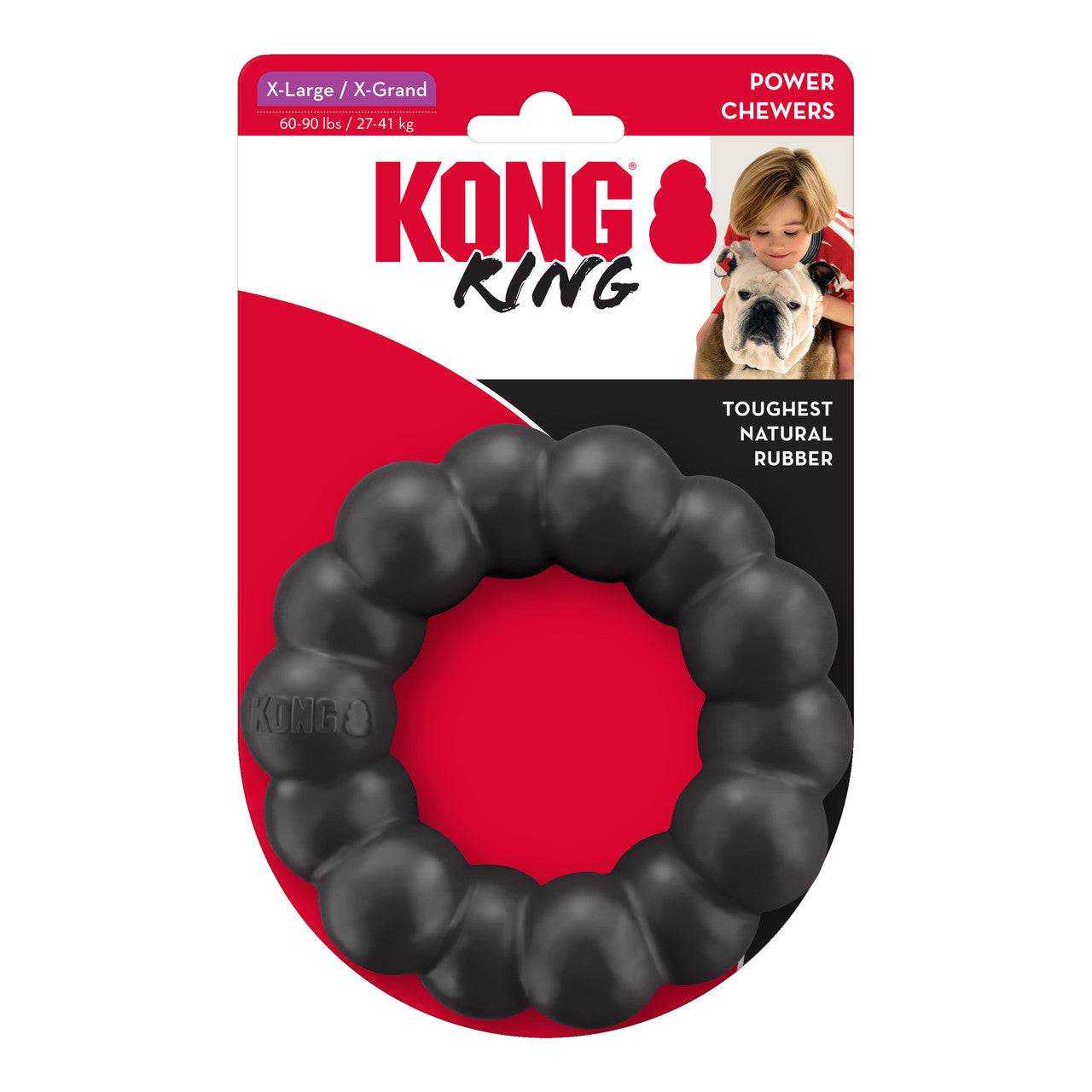 KONG Extreme Long Lasting Rubber Ring Dog Chew Toy - Black XL 5.25"