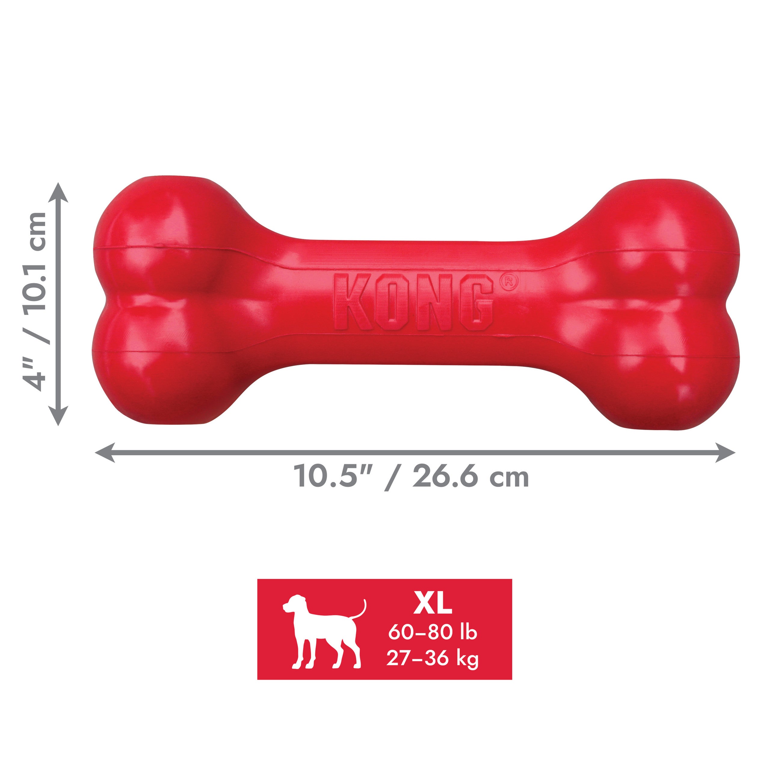 KONG Red Goodie Bone - Treat Stuffable Dog Chew Toy (CHOOSE SIZE)