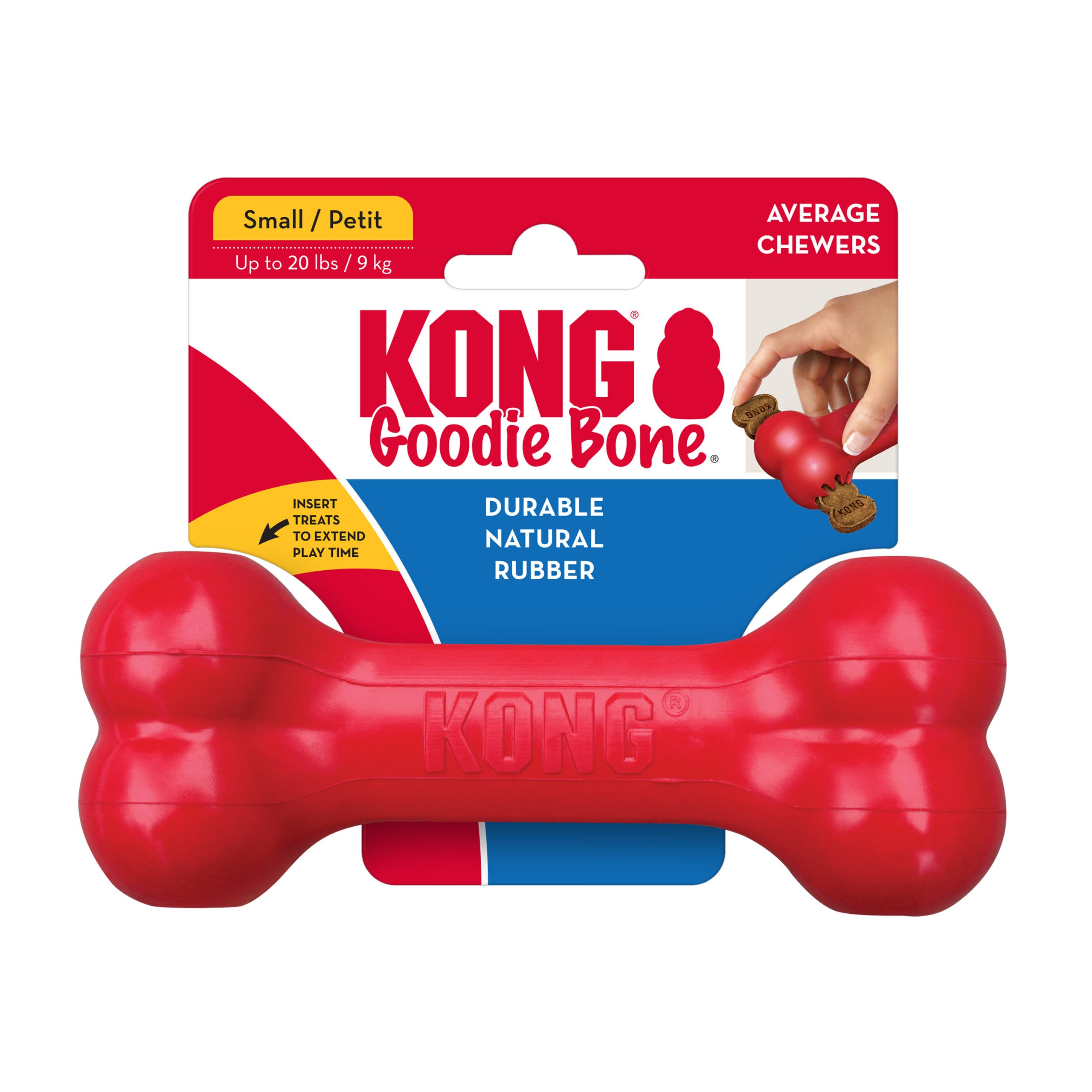 KONG Red Goodie Bone - Treat Stuffable Dog Chew Toy (CHOOSE SIZE)