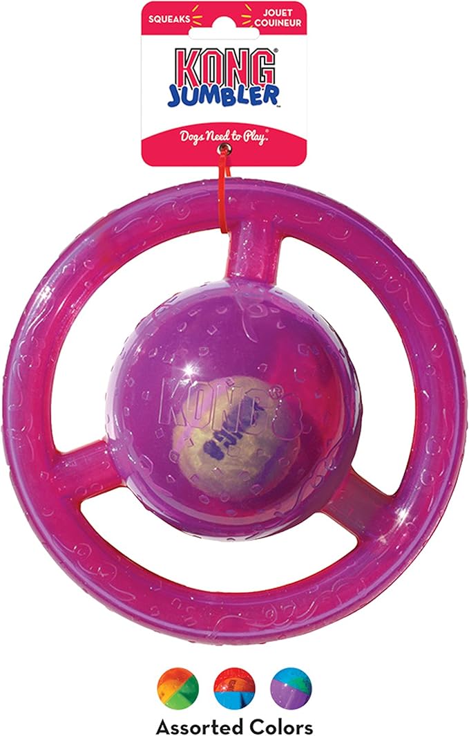 KONG Jumbler Disc - Interactive Rubber Tennis Ball Dog Toy - (CHOOSE SIZE & COLOR)