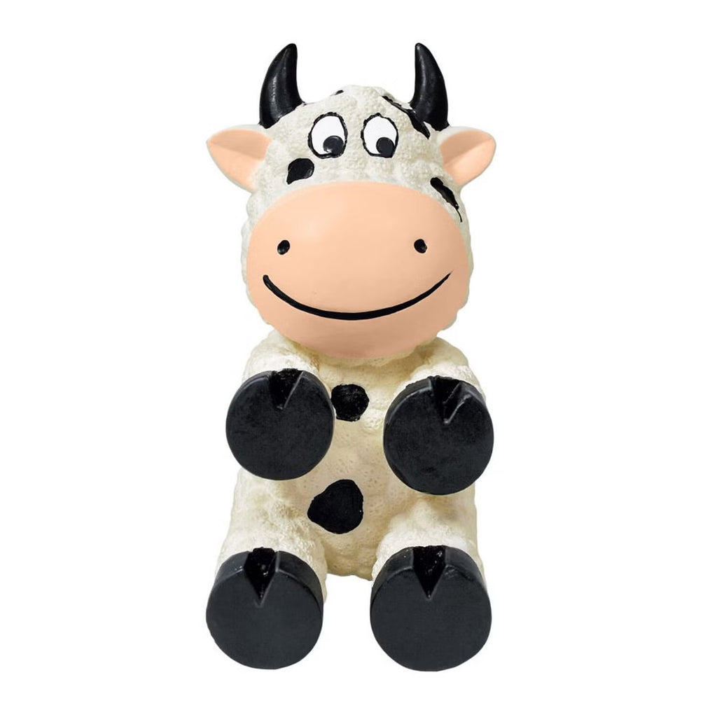 KONG Wiggi Cow-Shaped Squeaky Rubber Dog Toy Light Chew - Small 5.25"
