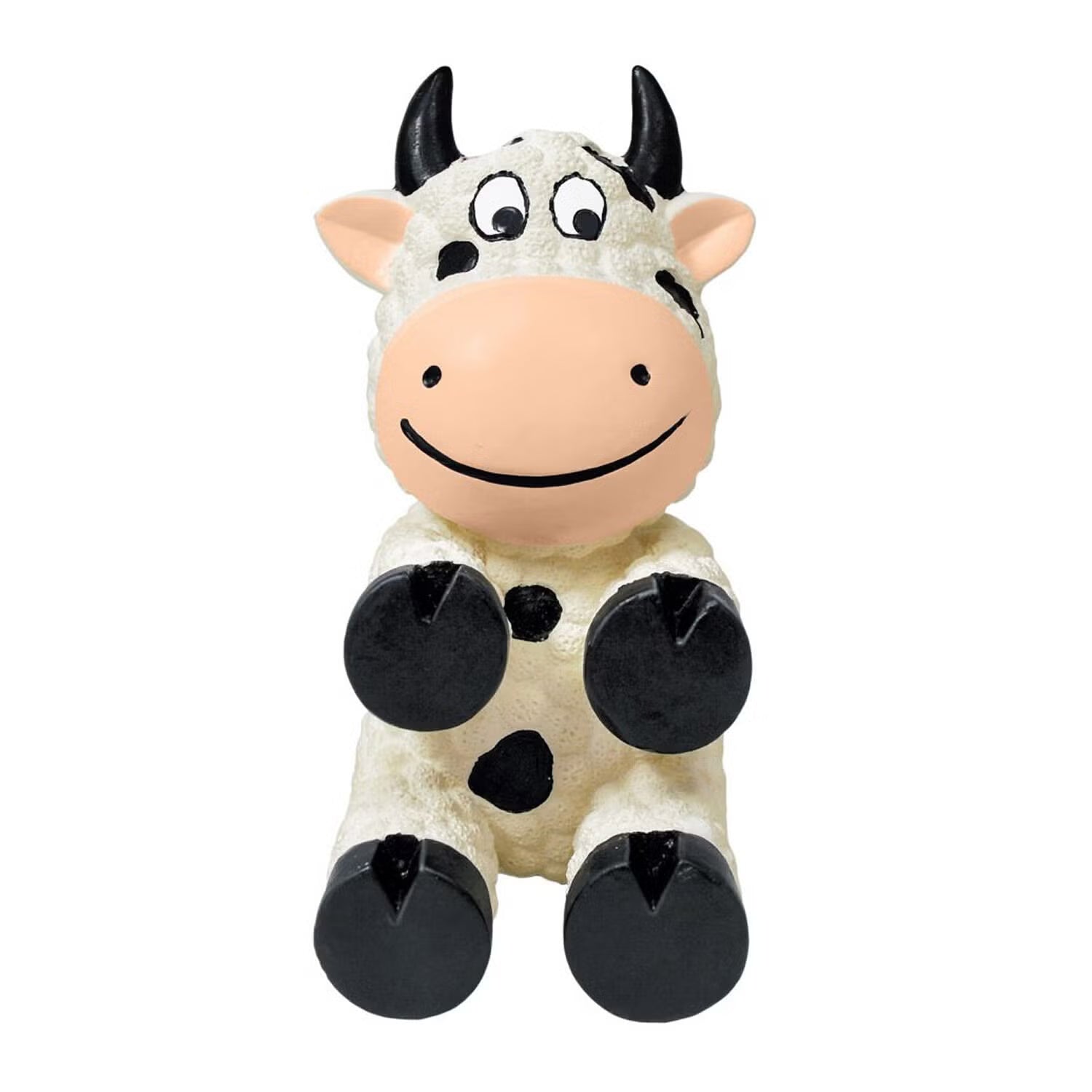 KONG Wiggi Cow-Shaped Squeaky Rubber Dog Toy Light Chew - Small 5.25"