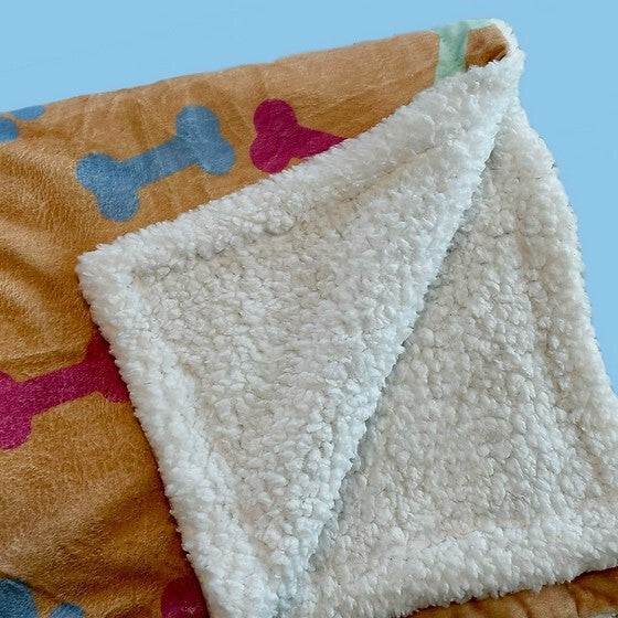 Soft Paw-Print Sherpa Fleece Blanket and Bed Cover 39"x30"