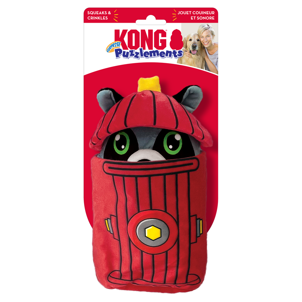 KONG PUZZLEMENTS SURPRISE FIRE HYDRANT PLUSH TOY