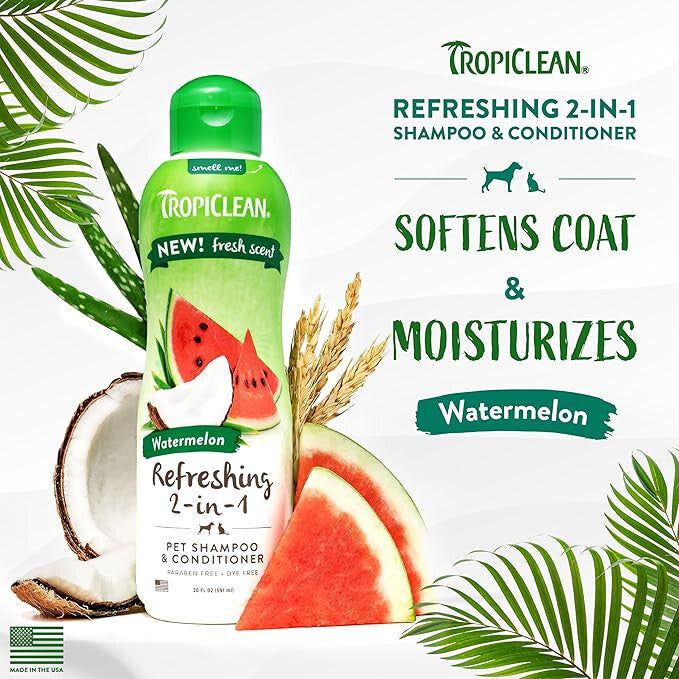 TropiClean Watermelon Refreshing 2-in-1 Shampoo & Conditioner