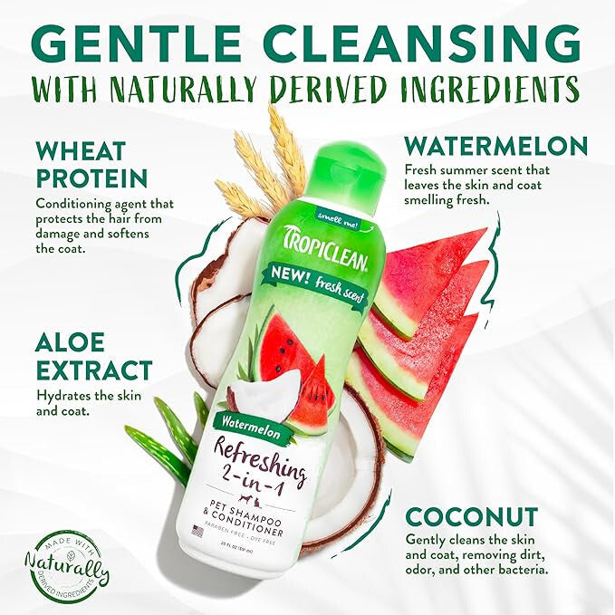 TropiClean Watermelon Refreshing 2-in-1 Shampoo & Conditioner