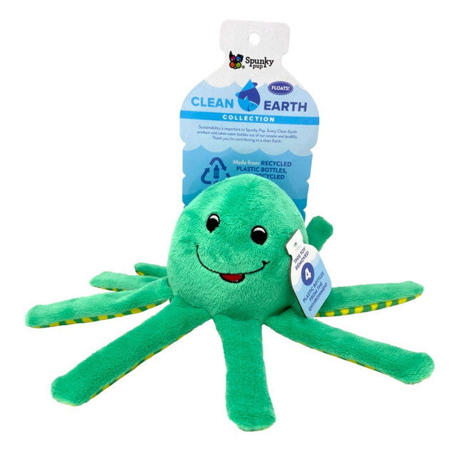Spunky Pup Clean Earth Octopus Squeaky Toy - Small