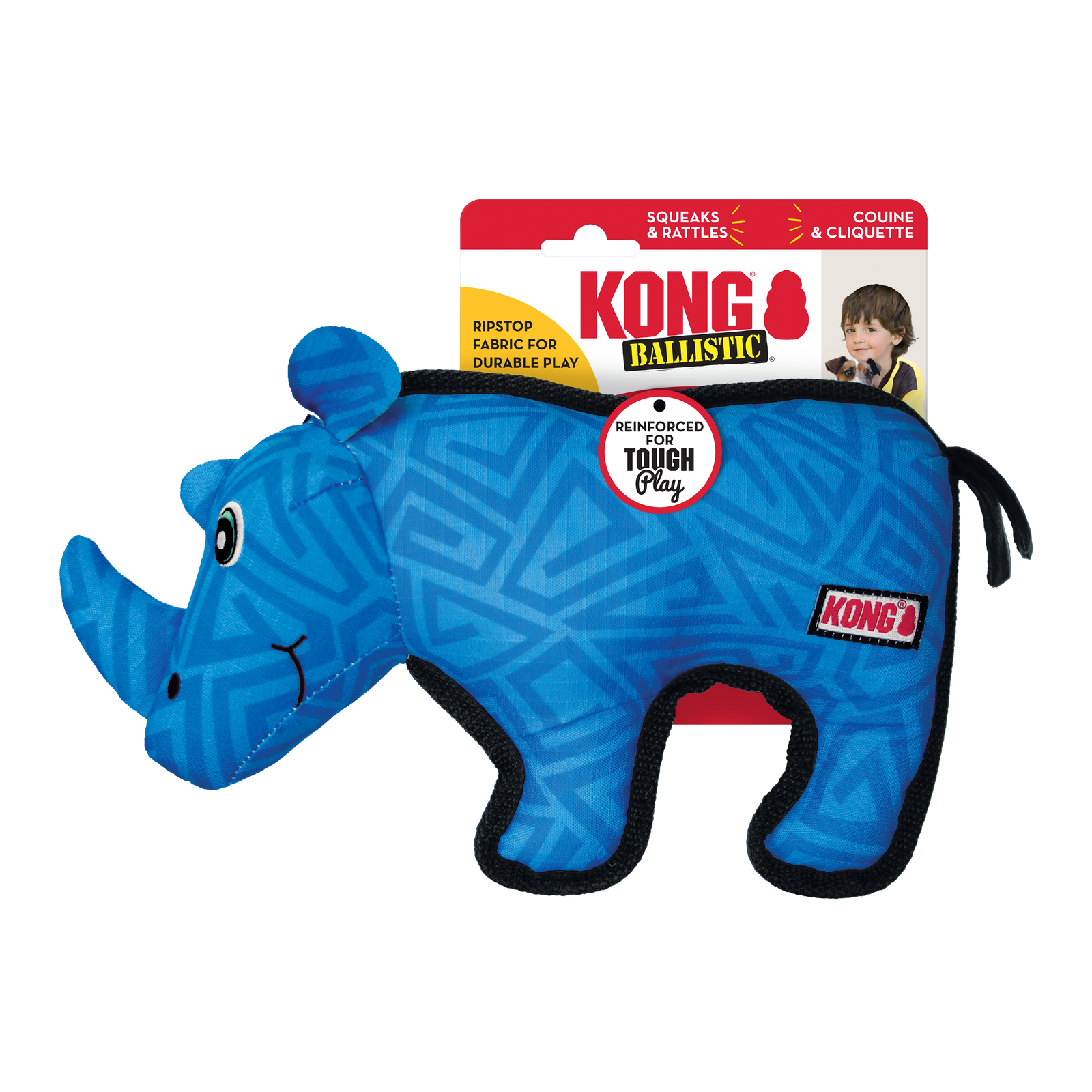 KONG Ballistic Rhino Durable Shake Toy
