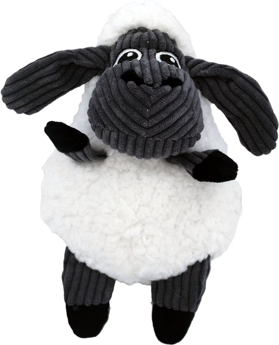 KONG Sherps Floofs Sheep Dog Cuddle Crackly Plushy Squeaky Toy - Medium 9"